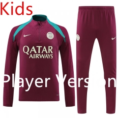 Player version 2024-2025 Paris SG Red Kids/Youth Soccer Tracksuit-4627