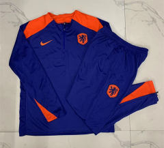 2024-25Netherlands Blue Thailand Soccer Tracksuit Uniform-815