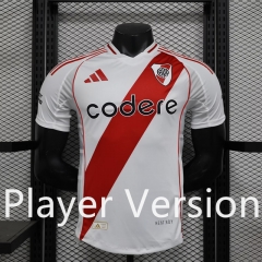 Player Version 24-25 River Plate Home White& Red Thailand Soccer Jersey AAA-4514