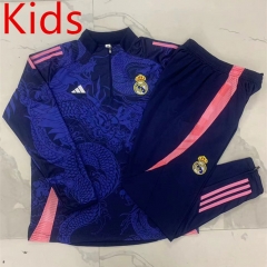 2024-25 Real Madrid Royal Blue Kids/Youth Soccer Tracksuit-815