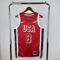 2024 USA Dream Team Red #8 NBA Jersey-311