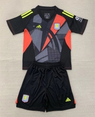 2024-2025 Aston Villa Goalkeeper Black Soccer Uniform-AY