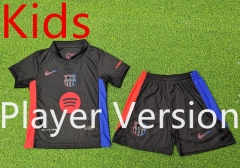 La Liga Champions Player version 2024-2025 Barcelona Away Black Kid/Youth Soccer Uniform-9926