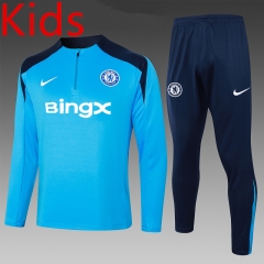 2024-25 Chelsea Lake Blue Kids/Youth Soccer Tracksuit-815