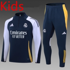 2024-25 Real Madrid Royal Blue Kids/Youth Soccer Tracksuit-411
