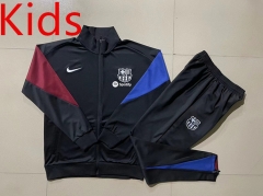 2024-2025 Barcelona Black Kids/Youth Soccer Jacket Uniform -815