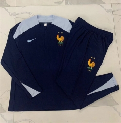 2024-25 France Royal Blue Thailand Soccer Tracksuit Uniform-815
