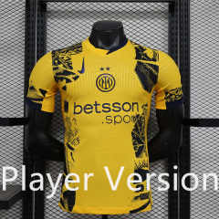 Champions League Final  Player Version 2024-2025 Inter Milan 2nd Away Yellow  Thailand Soccer Jersey AAA-888