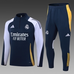 2024-2025 Real Madrid Royal Blue Thailand Soccer Tracksuit-411