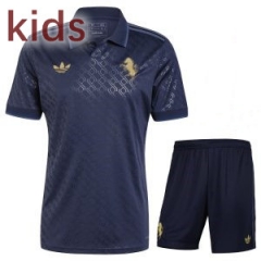 2024-25 Juventus 2nd Away Blue Soccer kids Uniform