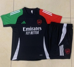 2024-2025 Arsenal Black Short-Sleeve Thailand Soccer Tracksuit-815