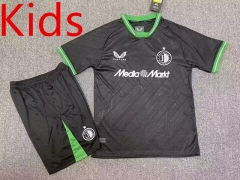 2024-25 Feyenoord Rotterdam Away Black Kid/Youth Soccer Uniform-6552