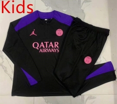 2024-2025 Paris SG Black Kids/Youth Soccer Tracksuit-815
