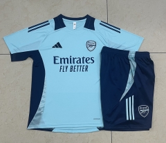 2024-25 Arsenal Blue Shorts Sleeve Thailand Soccer Tracksuit Uniform-815