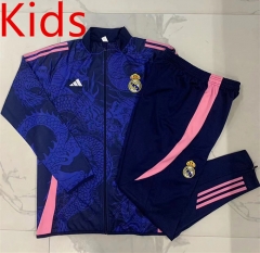 2024-25 Real Madrid Royal Blue Kids/Youth Soccer Jacket Uniform-815