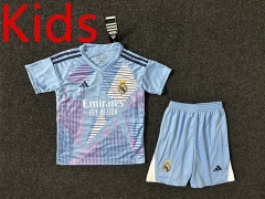 2024-2025 Real Madrid Goalkeeper Blue  Kids/Youth Soccer Uniform-5526