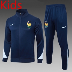 2024-25 France Blue Thailand kids Soccer Jacket Uniform-815