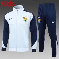2024-25 France Light Blue Thailand kids Soccer Jacket Uniform-815