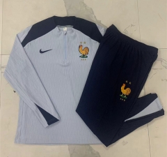 2024-25 France Light Blue Thailand Soccer Tracksuit Uniform-815