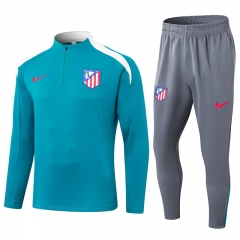 2024-2025 Atletico Madrid Lake Blue Thailand Soccer Tracksuit-411