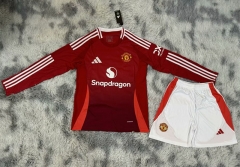 2024-2025 Manchester United Home Red LS Soccer Uniform-4108