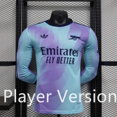 Player Version 2024-2025 Arsenal 2ndAway Blue LS Thailand Soccer Jersey AAA-888