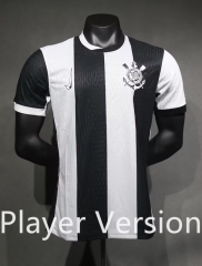 (S-3XL) Player Version Corinthians 2nd Away Black&White Thailand Soccer Jersey AAA-518