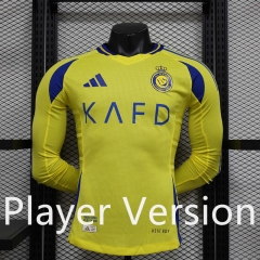 Player version 2024-25 Al Nassr Home Yellow LS Thailand Soccer AAA-888