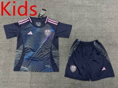 2024-25 Leeds United 2nd Away Royal Blue Kids/Youth Soccer Uniform-1506