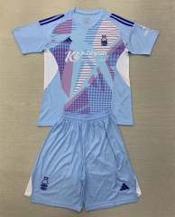 2024-25  Nottingham Forest Goalkeeper Blue Soccer Uniform-AY