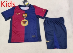 (new ads)2024-2025 Correct Version Barcelona Home Red&Blue Kid/Youth Soccer Uniform-507
