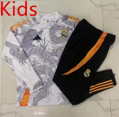 2024-25 Real Madrid White Kids/Youth Soccer Tracksuit-815