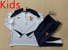 2024-25  France Light Blue Thailand kids  Soccer Tracksuit Uniform-815