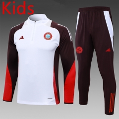 2024-2025 Bayern München White Kids/Youth Soccer Tracksuit-815