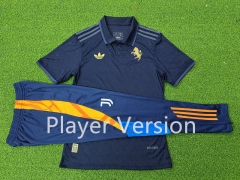 Player Version 2024-2025 Juventus 2nd Away Royal Blue Short-Sleeve Thailand Soccer Tracksuit-9926