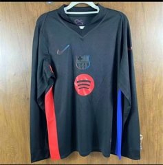 (s-3xl)2024-25 Barcelona Away Black Thailand LS Soccer Jersey AAA-9409