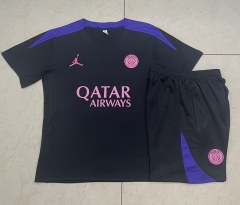 2024-2025 Paris SG Black Short-Sleeve Thailand Soccer Tracksuit-815