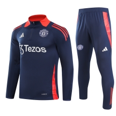 (S-3XL) 2024-2025 Manchester United Up-cyan Thailand Soccer Tracksuit Uniform-GDP