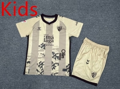 24-25 SS Málaga CF 2nd Away Yellow kids Soccer Uniform-7809