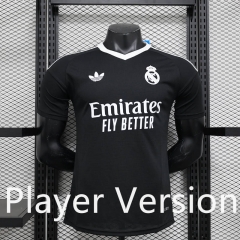 Player Version 2024-2025Real Madrid Goalkeeper Black Thailand Soccer Jersey AAA-888