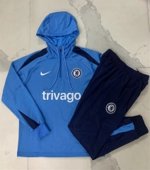 2024-25 Chelsea Lake Blue Thailand Soccer Tracksuit Uniform With Hat-815