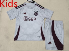 2024-2025 Ajax Light Gray Kid/Youth Soccer Uniform-507