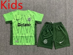 2024-2025 Sporting Clube de Portugal 2nd Away Green  Kid/Youth Soccer Uniform-3162
