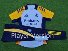 Player Version 2024-2025 Real Madrid Light Blue Short-Sleeve Thailand Soccer Tracksuit-9926