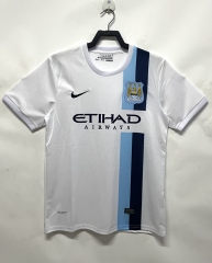 Retro Version 13-14 Manchester City 2nd Away White Thailand Soccer Jersey AAA-811