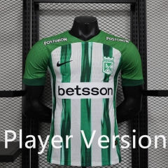 Player version 24-25  Atlético Nacional Home White&Green Thailand Soccer Jersey AAA-888