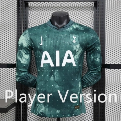 Player version 2024-25 Tottenham Hotspur 2nd Away Green LS Thailand Soccer Uniform-888