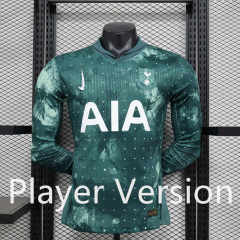 Player version 2024-25 Tottenham Hotspur 2nd Away Green LS Thailand Soccer Uniform-888