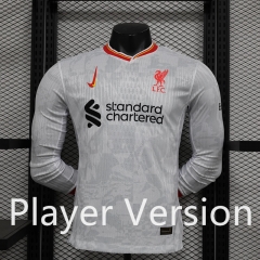Player version 2024-25 Liverpool 2nd Away White LS Thailand Soccer AAA-888