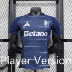 Player Version 2024-25 Aston Villa 2nd  Away Blue Thailand Soccer Jersey AAA-888